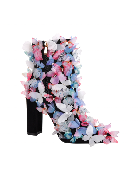 Suede PU Butterfly women's boots shoes block heels martin footwear other boots for ladies