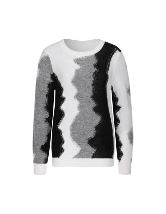 Knitwear manufacturers custom autumn winter round neck long sleeve casual sweater women stylish knit sweater