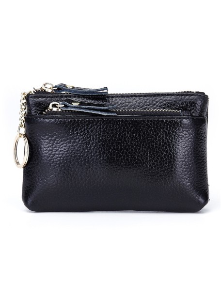 Newest Luxury Women's Small Wallet Ladies Cute Clutch Purse Genuine Leather Card Holder Short Purse with Keychain