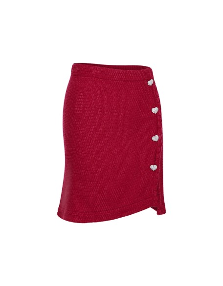 Knitwear manufacturers custom red high waist wool blend mini fashion casual short skirts for women sexy knitted women's skirts