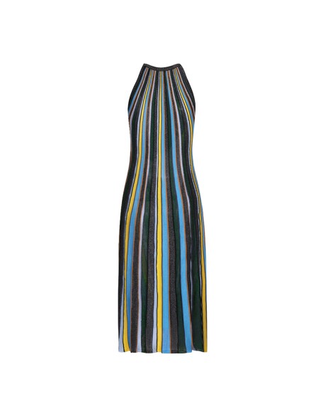 Knitwear manufacturers custom summer roundneck sleeveless elegant casual fancy dresses ladies women sweater knit women's dresses