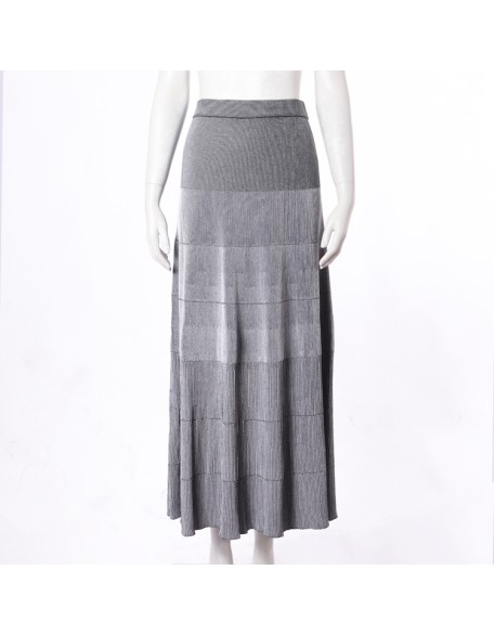 Knitwear manufacturer custom new design summer gray high waist stretch women knit long skirt