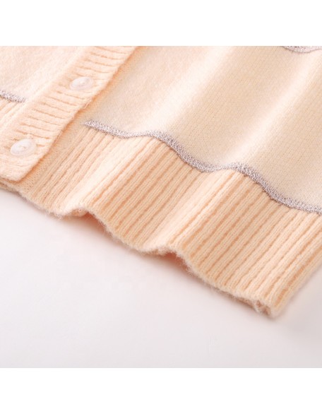 Knitwear manufacturer custom candy color v neck long sleeved women's sweater cardigans