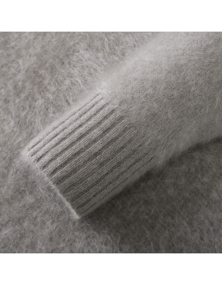 Knitwear manufacturers custom hooded fluffy cashmere fashion loose casual pullovers women sweater knit sweater women