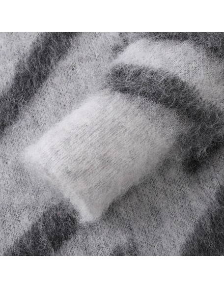 Knitwear manufacturers custom casual wool mohair pullover long sleeve crew neck women sweater knitted plus size women's sweater