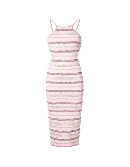Knitwear manufacturers custom halter backless elegant dresses summer casual bodycon dress for woman sweater knit women's dresses