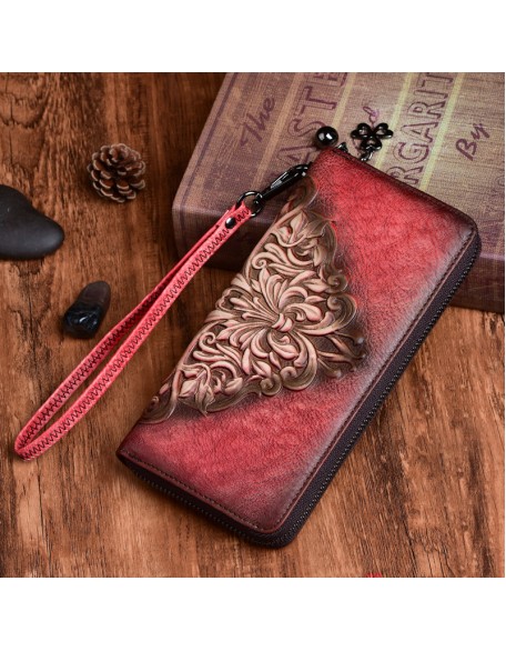 Christmas 2022 Hot Sale Gift Purses Multi-slot Card Holder Long Style Luxury Genuine Leather Wallets for Women