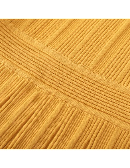 Knitwear manufacturers custom summer halter backless ribbed elegant casual gold dresses women party sweater knit women's dresses