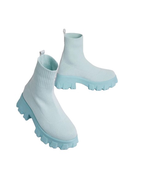 Knitted material socks elastic women's ankle boots shoes wholesaler price in factory