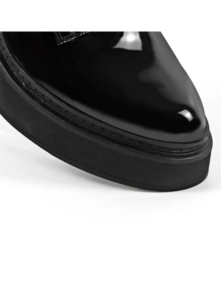 Patent PU Dress shoes oxfords women shoes round toe flat shoes factory selling directly