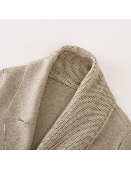 Knitwear manufacturer custom ladies temperament trench coats turn-down collar wool long women's coat