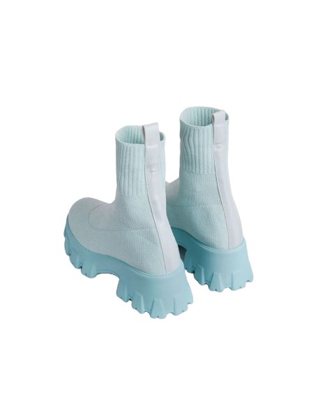 Knitted material socks elastic women's ankle boots shoes wholesaler price in factory