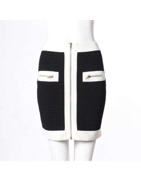 Knitwear Mini Skirt Hot Girls Short Sexy Manufacturer Summer Custom Zip Knit Computer Knit Rib Pattern Adults Casual Breathable