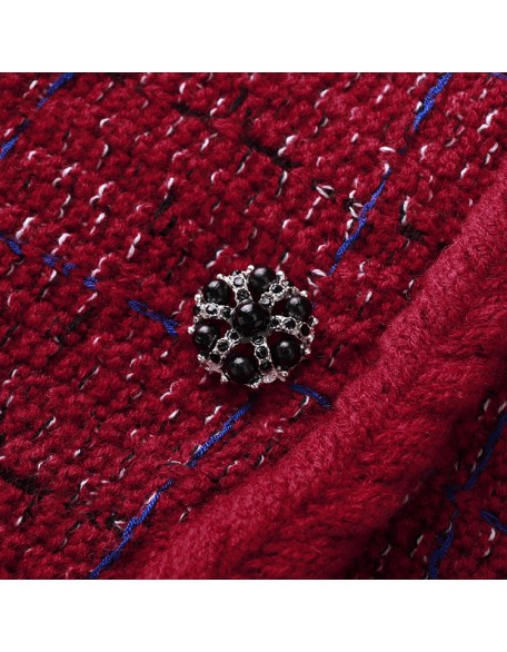 Knitwear manufacturers custom spring 2023 red sexy fashion casual mini wool blend skirts for women vintage knitted womens skirts