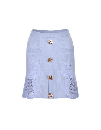 Knitwear manufacturers custom summer high waist mini jacquard rib elegant casual skirts for women stylish knitted women's skirts