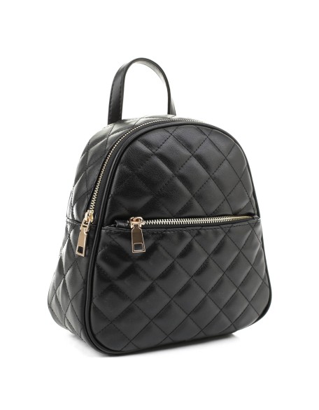 New Women Vegan Leather Shoulder Bag Multi-Function Small Backpack Girls Quilted School Backpack