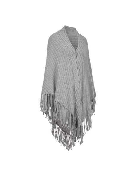 Knitwear manufacturers custom grey cape cloak elegant casual wool cashmere winter sweaters for women 2022 knit women's sweaters