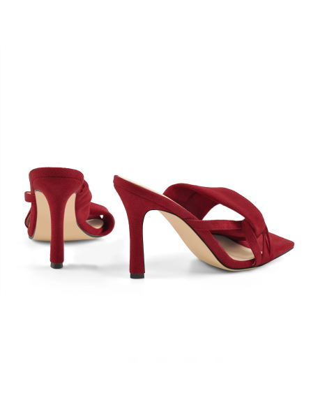 Red suede Material Slides ladies footwear female sandals shoes new fashion style