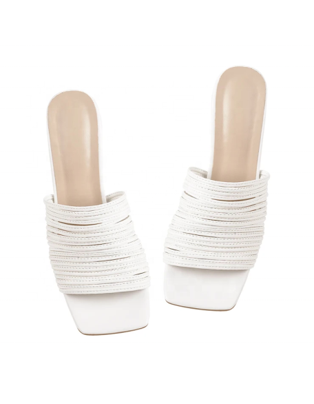 Wholesale shoes vendors walking shoes women set stock white color slide on style