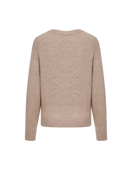 Knitwear manufacturers custom fall winter khaki wool casual round neck plus size oversized sweater women knit sweater