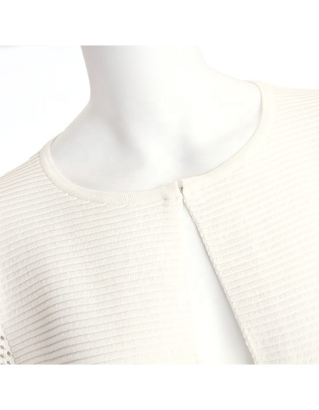 Factory wholesale Long-sleeved round neck hollow pattern knitted plus size coats