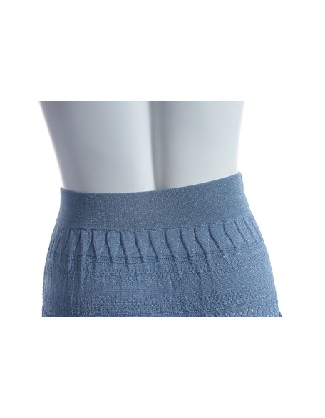 Spring 2021 New Custom Women's Women's Blue High Waist Striped Long Wrinkle Knit Skirt
