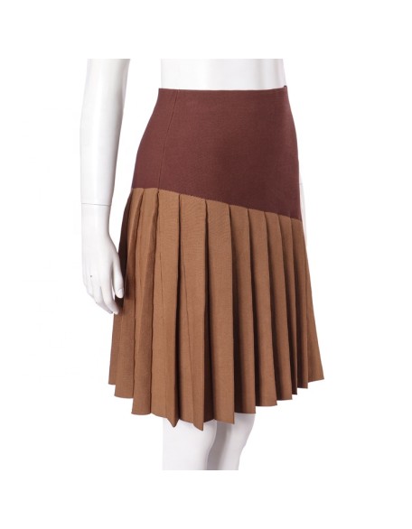 custom knit skirt midi A line pleated versatile stretch high waist women skirt