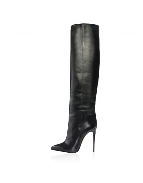 Patent PU material female boots thigh high shoes girls boots winter factory hot selling design