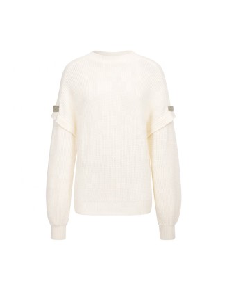 Knitwear manufacturers custom fall winter beige round neck long sleeve casual wool cashmere pull over sweater women knit sweater