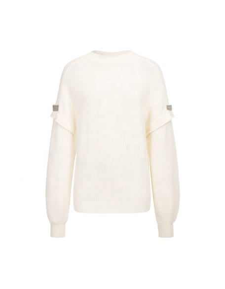 Knitwear manufacturers custom fall winter beige round neck long sleeve casual wool cashmere pull over sweater women knit sweater