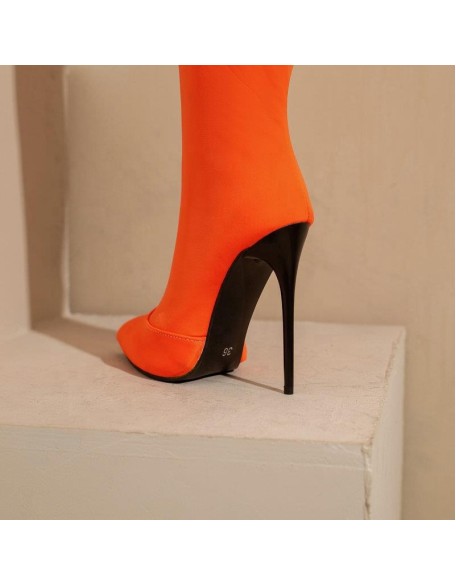Soft elastic upper thigh high boots women's stiletto heels lady boots with large size new fashion footwear