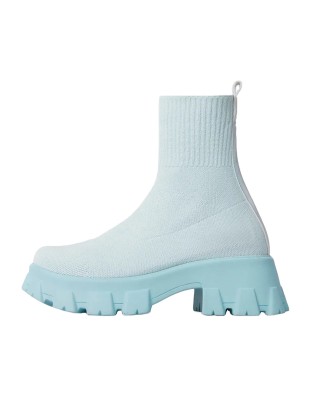 Knitted material socks elastic women's ankle boots shoes wholesaler price in factory