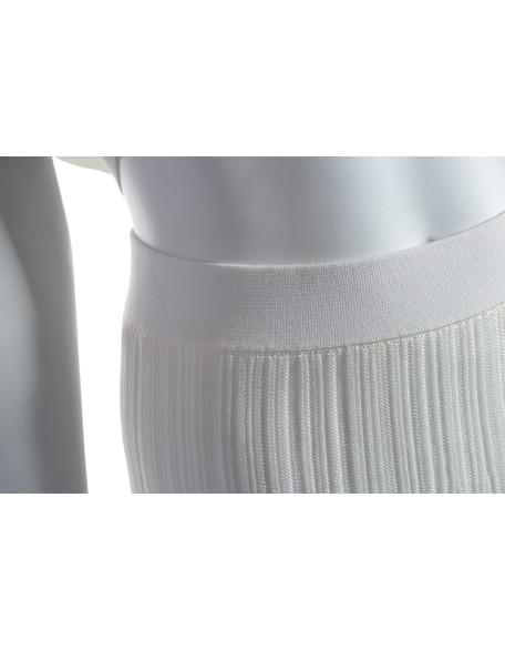 Spring 2021 hot selling high waisted white striped pleated women's knit skirt