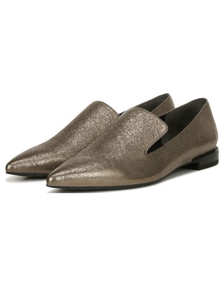 Factory selling genuine leather flat women loafer shoes