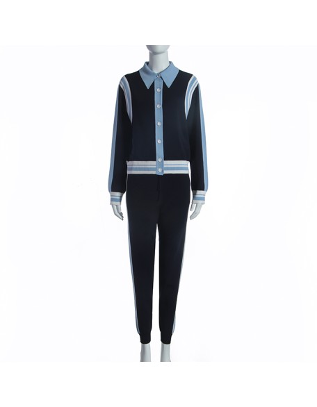 2021 Spring Autumn sweater cardigan jacket women's new loose fitting outer wear POLO collar knit shirt