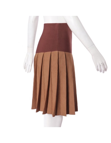 custom knit skirt midi A line pleated versatile stretch high waist women skirt