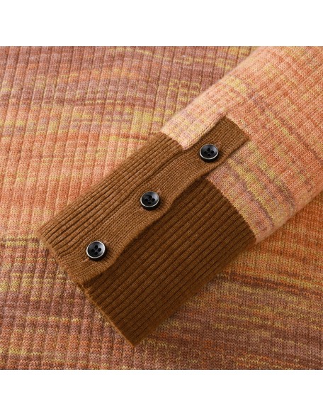 Knitwear manufacturers custom polo neck long sleeve rib wool blend elegant casual winter knitted plus size women sweater dress