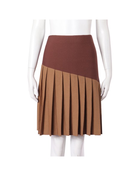 custom knit skirt midi A line pleated versatile stretch high waist women skirt