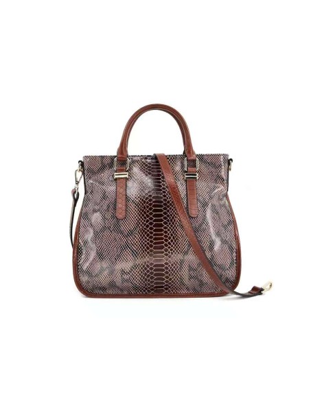 New Style Trendy Snake Skin Pattern Cross Body Bag Genuine Leather Handbag Women Shoulder Bag with Strap