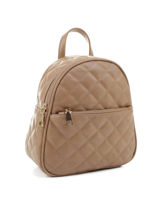 New Women Vegan Leather Shoulder Bag Multi-Function Small Backpack Girls Quilted School Backpack