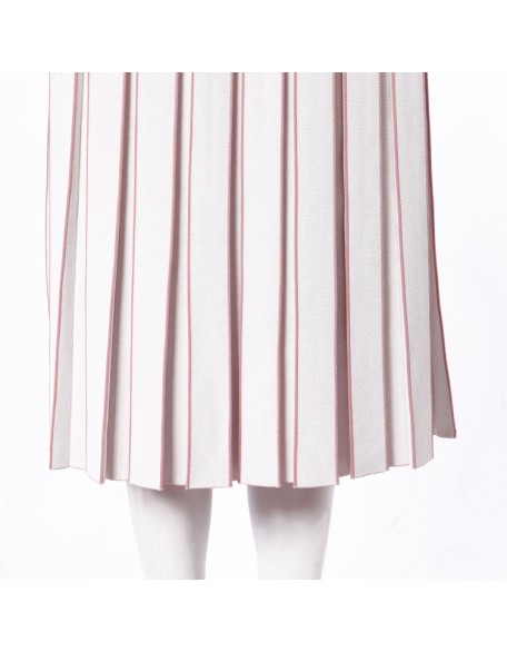 Knitwear manufacturers custom summer high waist stretch knit pleated women's long skirt