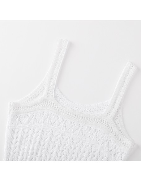 Knitwear manufacturers custom summer sleeveless hollow out lady elegant casual long sweater bodycon dresses knit dresses women
