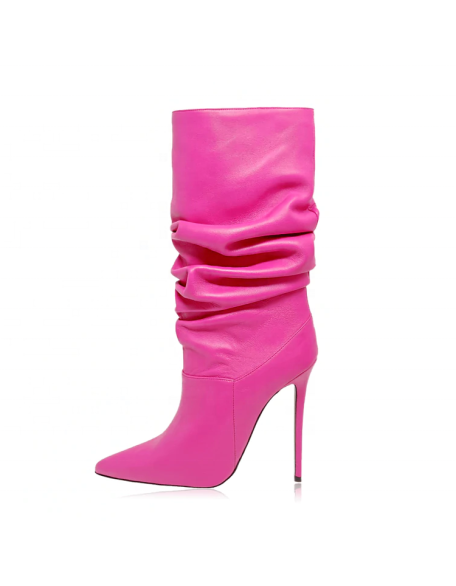 Soft upper genuine leather boots women's heels shoes wholesaler factory custom brand stiletto pumps