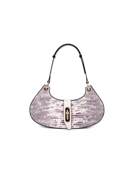 Factory Direct Sale Better Price Cowhide leather Crocodile Pattern Bag Half Moon Handbag