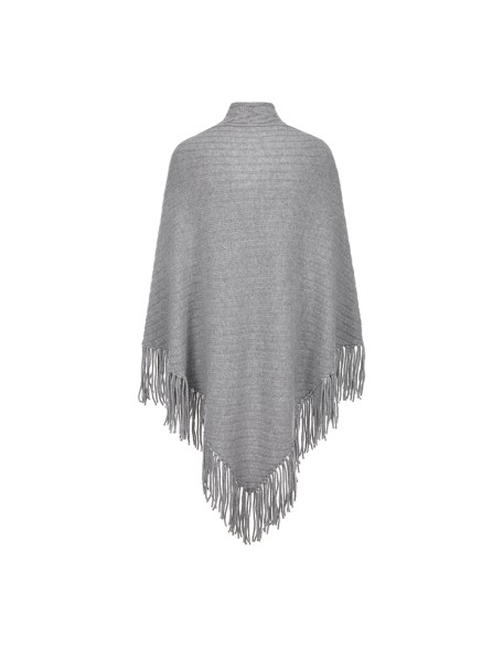Knitwear manufacturers custom grey cape cloak elegant casual wool cashmere winter sweaters for women 2022 knit women's sweaters