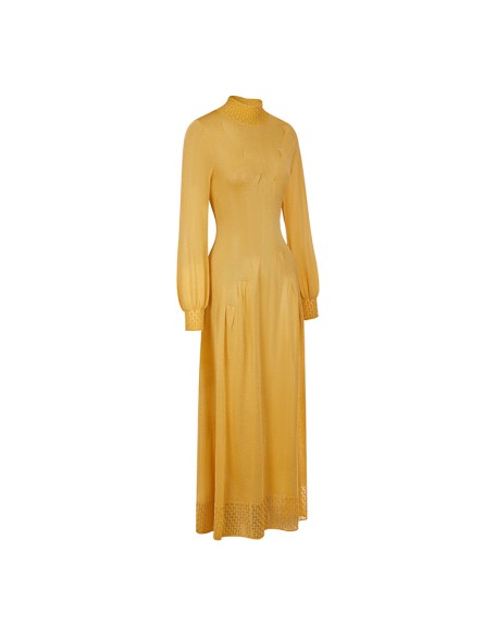Knitwear manufacturers custom half turtleneck orange maxi casual silk dresses women ladies elegant sweater knit women's dresses