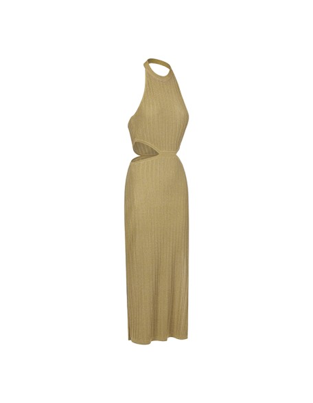 Knitwear manufacturers custom halter backless casual dresses women lady elegant party luxurious 2023 sweater knit women's dress
