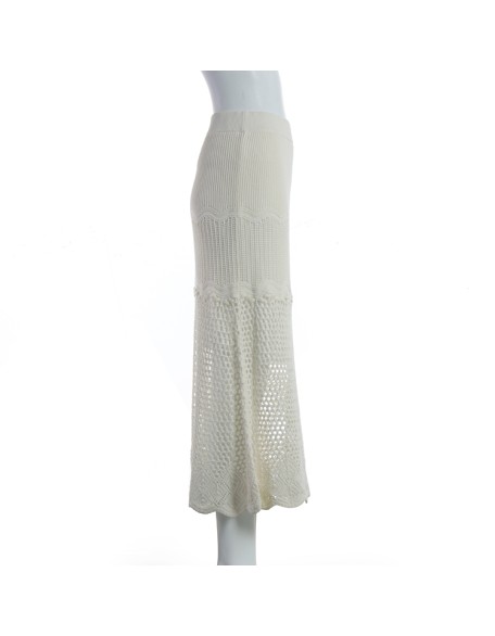 2021 summer white new women's knit fabric high waist fashion casual a word skirt