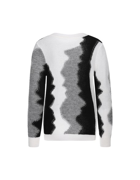 Knitwear manufacturers custom autumn winter round neck long sleeve casual sweater women stylish knit sweater