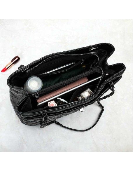 Top Grade Ladies Shoulder Bag Diamond Chain genuine leather Crossbody Bag Handbag Large Capacity messenger handbags